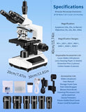 Microscopes for Adults WF10x and WF25x eyepieces Compound Microscope with Microscope Slides
