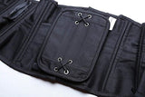 SHAPERX Women Short Torso Curvy Waist Heavy Duty Double Steel Boned Underbust Waist Trainer Corsets,SZ70930-Black-L
