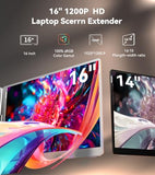 16" Laptop Screen Extender Monitor Portable, Quad Monitor