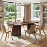 63" Long Dining Table for 6-8 People - Farmhouse Kitchen Table with Extra Thick Tabletop & Heavy-Duty Metal Legs, Walnut