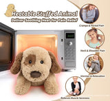 Dog Stuffed Animals, Microwavable Stuffed Animal Adorable Fluffy Puppy Plush for Warmth Comfort, Heatable Coolable Lavender Scent Dog Plush Toy, Cute Soft Puppy Plushies for Kids Boys Girls Adult Gift