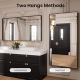 LOAAO Black Bathroom Mirror 84"X32" | Tempered Glass
