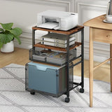 Rolling File Cart with 2 Storage Drawers, Under Desk Mobile Filing Cabinet on Wheels for Home Office