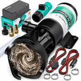 LATCH.IT V2.0 RV Macerator Pump 12VDC | 12-15GPM Macerator Pump for RV | 10-Feet Lift RV Waste Pump Macerator | Self-Priming & Portable | Portable RV Waste Pump w/Fittings, Hoses & Clamps!