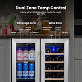 Yeego 24 Inch Wine and Beverage Cooler with 60 Cans and 20 Bottles