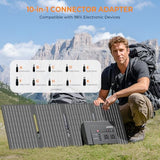 powkey Solar Powered Generator, 200W Portable Power Station with Solar Panels 40W, 146Wh Power Bank with 2 AC Outlet 110V Pure Sine Wave for Outdoor Camping Emergency Home