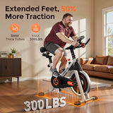 YOSUDA Exercise Bike, Brake Pad Stationary Bike for Home with Exclusive App, Magnetic Indoor Cycling Bike with 300 lb Weight Capacity, Low Noise, Magnetic-Black
