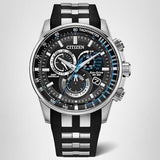 Citizen Men's Eco-Drive Sport Luxury PCAT Watch, Stainless Steel & Polyurethane Strap