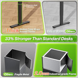 L Shaped Standing Desk with Power Outlets, 63 x 55 Inch Height Adjustable Computer Desk for Bedroom