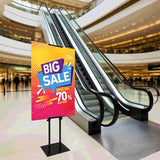 Double Sided Display Stand Adjustable to 80 inches for Poster Board & Foam Board, Column Sign Holder for Business Lobby