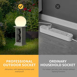 uuffoo Outdoor Lamp Post with Path Light, 4-Socket Outdoor Outlet