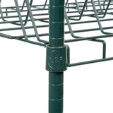 Getzi W24'' x L36'' x H74'' Stationary, 1 1/4" Slots Commercial Green Epoxy Drying Rack Shelf Kit with Plate Slots and Casters – Heavy Duty NSF Wire Shelving, Mobile Dish Drying Station