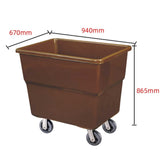Commercial Laundry Cart, Heavy-Duty Plastic Linen Trolley for Hotel Housekeeping, Hospitals and Institutional Use