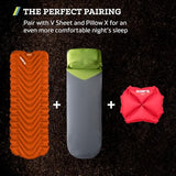KLYMIT Static V Lightweight Inflatable Sleeping Pad | Comfortable, Lightweight, Easy to Inflate Portable Air Bed Mattress for Camping, Backpacking and Hiking — Orange