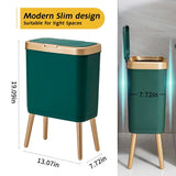 Procade 2Pack BathroomTrash Can with Lid,4 Gallon Garbage Can(Black+Green)