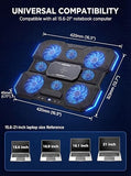 8-Fan Laptop Cooling Pad with Thermoelectric Cooler, 5-Speed Independent Control, 10 RGB Lights, 7-Height Adjustable Metal Panel Laptop Cooler
