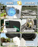 AOGOW Retractable Garden Hose Reel: 1/2 in x 100 ft Wall Mounted Water Hose Reel with 10-Function Nozzle, Hose Reels for Outside, Any Length Lock, Brass Fittings, Slow Auto Rewind & 180° Swivel