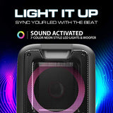 Party Speaker Dolphin Bluetooth SP-2100RBT-G - 10” Dual Woofers, Strong X-Bass, Sound-Activated LED, TWS, Extended Battery Life - Huge Bluetooth Party Speaker for Indoor & Outdoor Use - Black