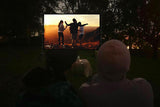 lejiada Giant 180 inch Projector Screen with Stand (Requires 14FT Space), 15FT Massive Outdoor Movie Screen 4K HD Front/Rear Projection, Foldable Anti-Crease Theater Screen with 2 Sandbags & Bag