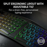 Razer Pro Type Ergo Wireless Split Ergonomic RGB Keyboard: Adjustable Tilt, Wrist Rest, Natural Typing