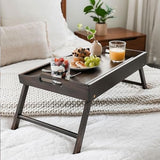 Bamboo Bed Tray with Phone Holder, Extra Large Lap Desk for Laptops up to 17.3 Inches