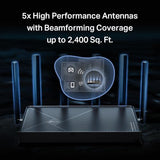 TP-Link Dual-Band BE5000 WiFi 7 Router Archer BE260 | 5-Stream 5Gbps | 1×2.5G WAN+1×2.5GLAN+3×1G Ports, USB 3.0 | 5 External Antennas | VPN Clients & Server | Easy-Mesh, HomeShield, MLO, Private IOT