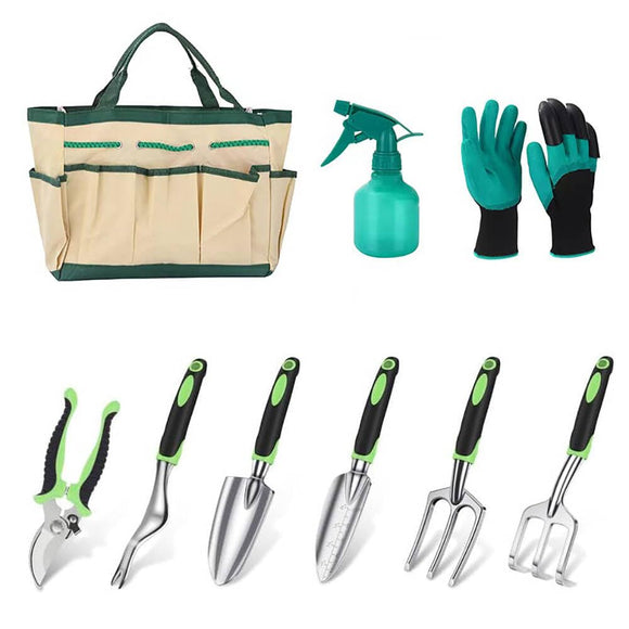 Gardening Tools Set,9 pcs Gardening Gifts for Women and Man, Gardening Hand Tools, Garden Tools | Heavy Duty