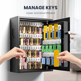 KornerBatl Heavy Duty 103 Position Key Lock Box with Code - Electronic Key Cabinet Wall Mount with Code - Secure Key Safe