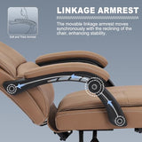 Misolant Big and Tall Office Chair with Footrest, High Back Desk Chair with Linkage Armrest, 90-155° Recline Executive Computer Chairs
