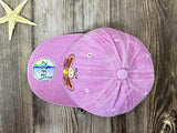 ZKFE Embroidered Anime Butterfly Hat Gift for Girl, Washed Pink Baseball Cap Embroidery Outdoor Dad Hat for Kids Child
