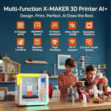 3D Printer for Kids & Beginners, AI-Powered Fully Assembled 3D Printer with Up to 400mm/s Speed, Auto Leveling, X-Maker AI+