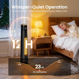 FLANUR 1500W Space Heaters for Indoor Use Large Room, WIFI Electric Heater with Voice Control, 5 Modes, ECO Thermostat, 12H Timer, Quiet & Safety PTC Ceramic Heater for Bedroom, Black, 1 Pack