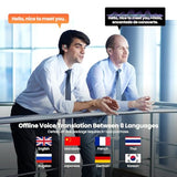 AI Translator Earbuds Real-Time 180 Languages 8 Offline Modes OWS Touchscreen HD Sound iOS Android Compatible Long Battery Life Ideal for Travel Business Black