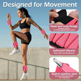 INDEPANDIA Wrist Ankle Weights for Women & Men, 4lbs Adjustable Weighted Bangles to Boost Calorie Burn & Strength, Arm & Leg Weights, Hot Pink