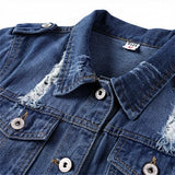 Hixiaohe Spring Summer Jean Jacket for Women Trendy Half Sleeve Button Down Short Denim Jacket Retro Cropped Trucker Coat