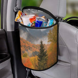 YHNNH Car Trash Can Autumn Foliage Mountains Car Trash Bag with Cover
