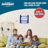 Flowtron Indoor Bug Zapper: 3000V Electric Insect Killer & Mosquito Trap - 300 Sq Ft Coverage - 12W Dual UV Light Fly Zapper for Kitchen, Bedroom, RV & Restaurant - Safe Gnat & Moth Killer