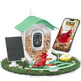 DOCOON Smart Bird Feeder with Camera, 2K HD AI Identify Birds Species, Bir d Watching Camera with Solar Panel, Instant Notifications, Ideal Present for Bir d Lover, Grass Green