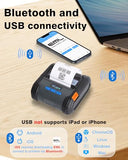 ZYWELL ZM04 1.0 Label Maker, Bluetooth Thermal Label & Receipt Printer Two-in-One 58mm/80mm,Portable for Android/Windows