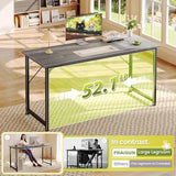PRAISUN 55 Inch Computer Desk, Home Office Desk with Spacious Desktop