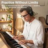 AODSK 88 Key Weighted Portable Digital Piano for Beginners, Full Size Hammer Action Electric Piano with Music Stand, Three-pedal, Built-in Speakers, USB & Power Supply
