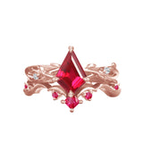 Oseew Engagements ring set Ruby rings for women(Ruby) Kite