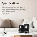 BXNSDFS Computer Speakers with V5.3 AUX Input 2W+ Output Power Strong Bass USB-A for PC Tablet Laptop