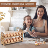 AOOHOOA Wooden Egg Holder Countertop, 3-Tier/36-Hole, Stackable