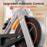 YOSUDA Exercise Bike, Brake Pad Stationary Bike for Home with Exclusive App, Magnetic Indoor Cycling Bike with 350 lb Weight Capacity, Low Noise, Grey