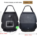 NODG 5 Gallons/20L Portable Solar Shower Bag Solar Heating Shower Bag with Removable Hose On-Off Switchable Shower Head for Camping Beach Swimming Outdoor Activities Traveling Hiking Cycling Picnic