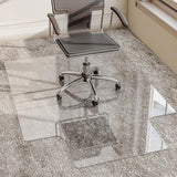 GLSLAND Irregular Tempered Glass Floor Mat - 36" x 48" Office Chair Mat for Carpet Clear Duty Hard, Clear