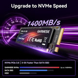 GARMESE 256GB NVMe SSD PCIe 3.0 M.2 2280 Internal Solid State Drive Up to 1400MB/s Read, 3D NAND TLC, System Boot Drive & Storage for PC Desktop Laptop