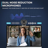Ynoonvon Webcam with 5W Speaker and Microphones for PC,Computer USB Camera 5X Digital Zoom ePTZ 1080P Webcam with Privacy Cover & Remote