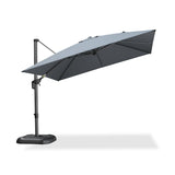 PURPLE LEAF Patio Umbrella Outdoor 10' x 10' Square Easy Setup Light Grey
